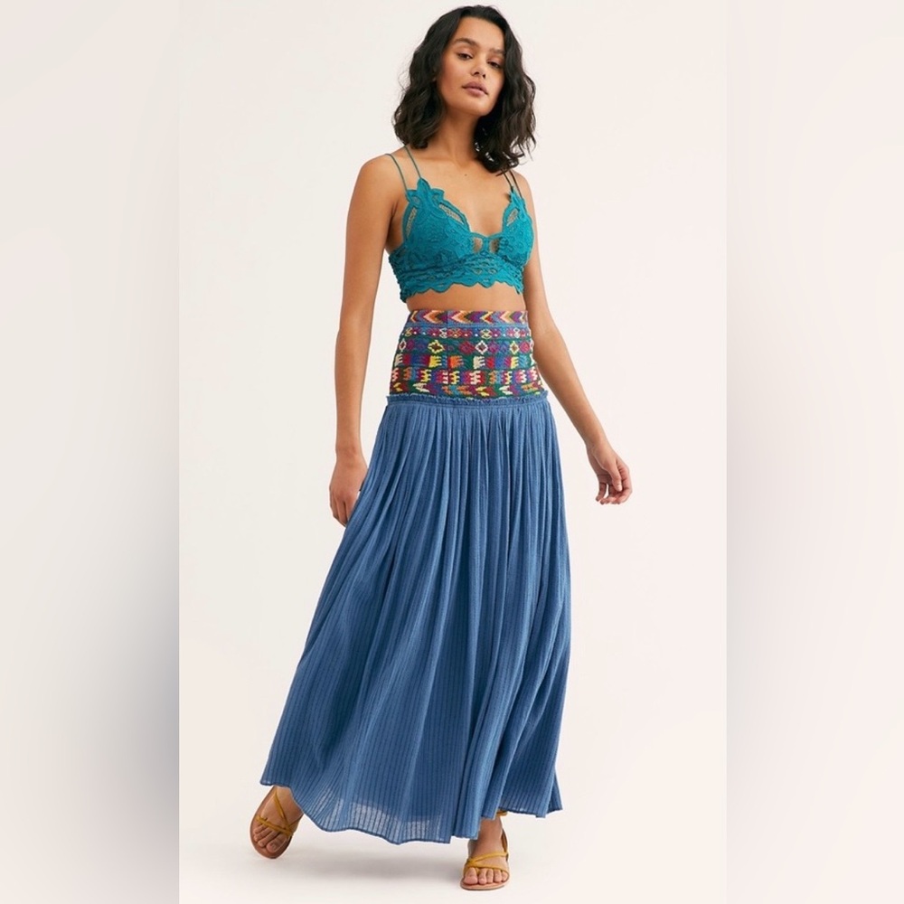 Free People El Paso Embroidered Maxi Skirt